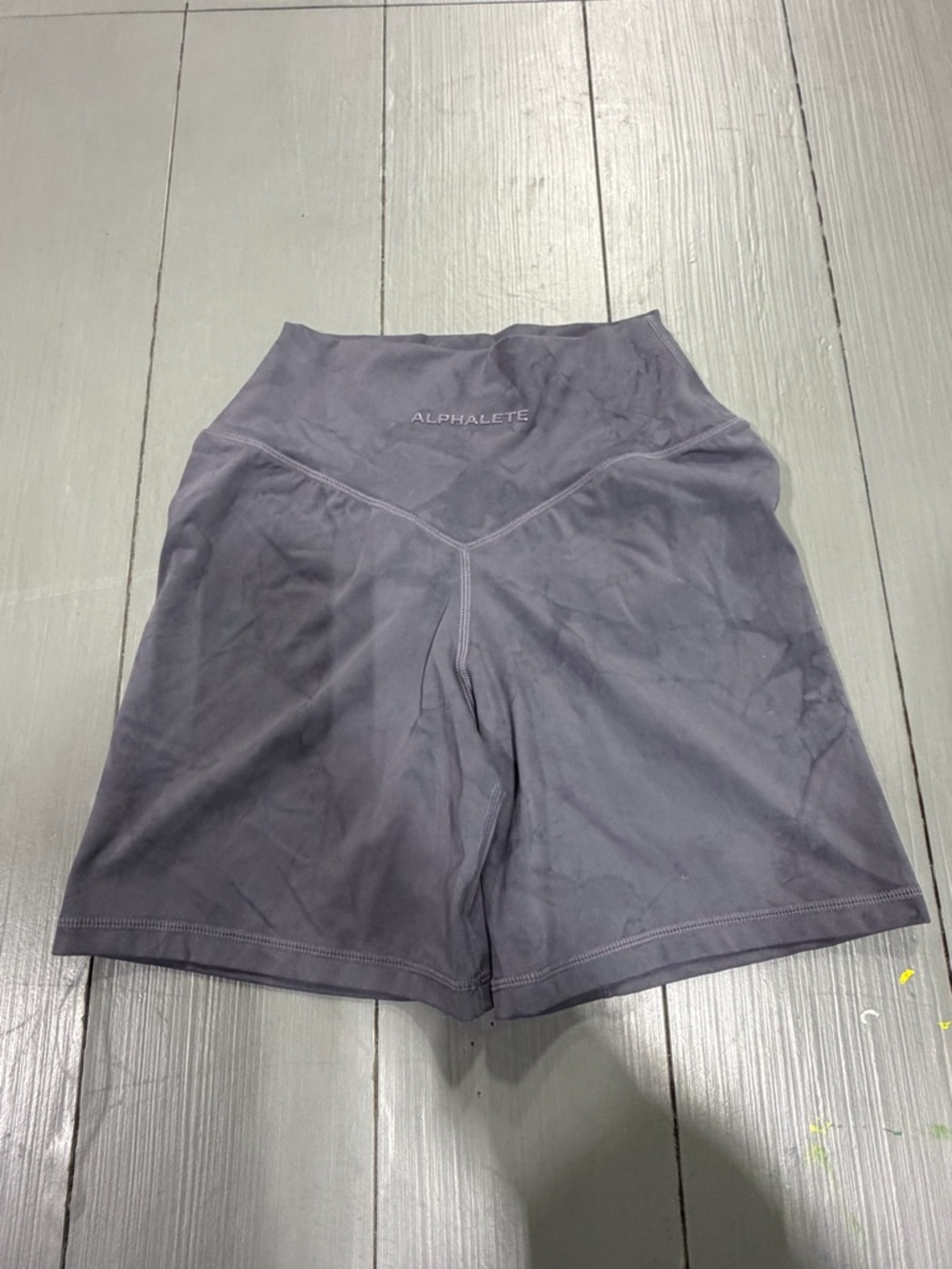 Alphalete High-Waist Women’s Shorts in Charcoal Gray